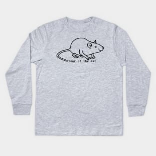 Year of the Rat Outline Kids Long Sleeve T-Shirt